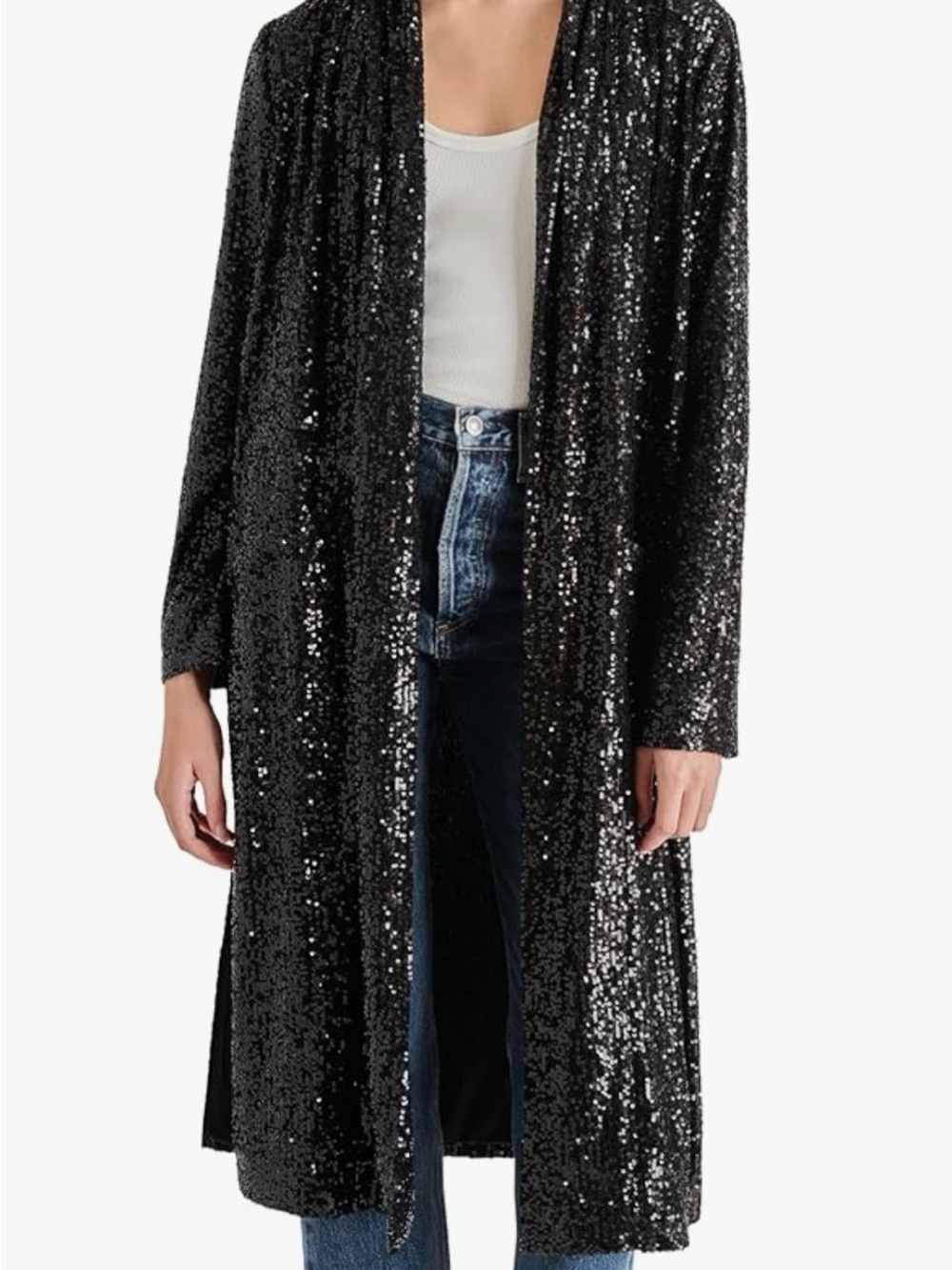 NWT Anthropologie x BB | Dakota Dulcinea Black Sequin Duster- Size S